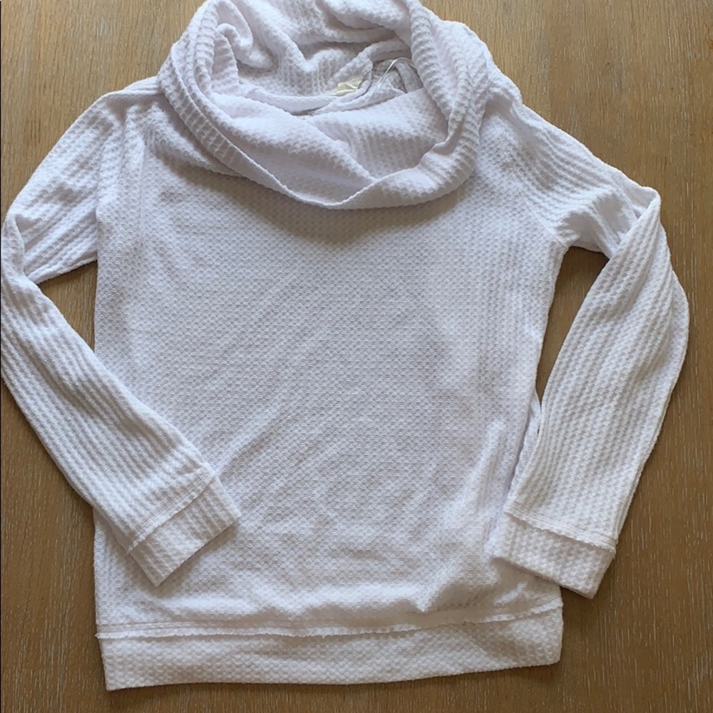 Caslon White Waffle Knit Cowl Tee